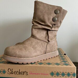 Skechers Keepsakes Winter Boots | Women’s 9 | Light Tan | Memory Foam
